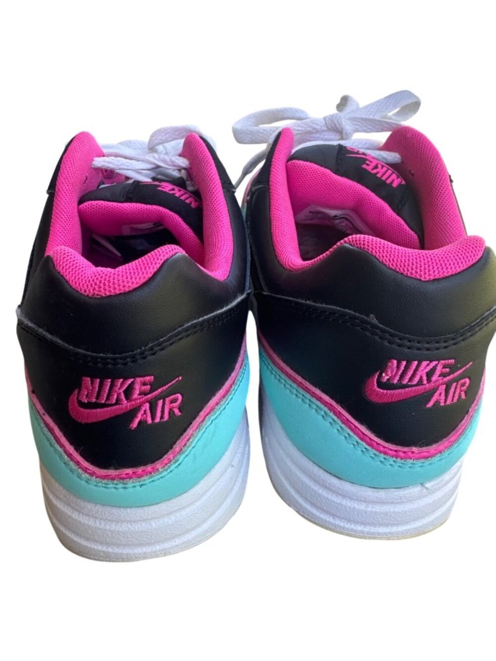 Nike Air Max 1 BV0052-001 Black Pink Aqua Athletic Sneakers Youth 7Y - Picture 5 of 14